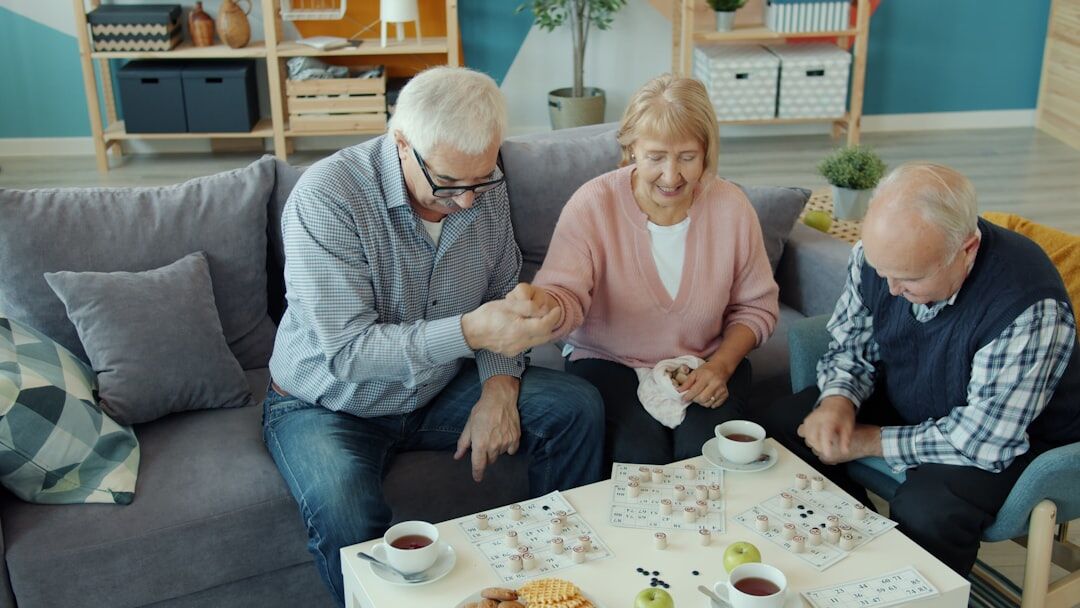 group of seniors discussing news