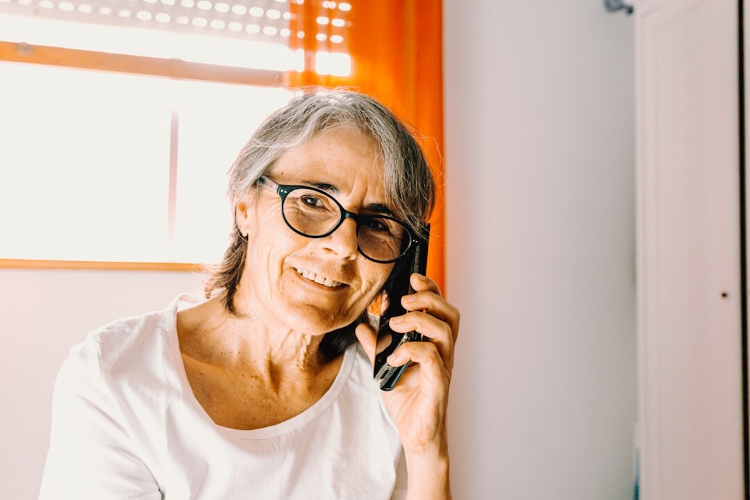 elderly using phone