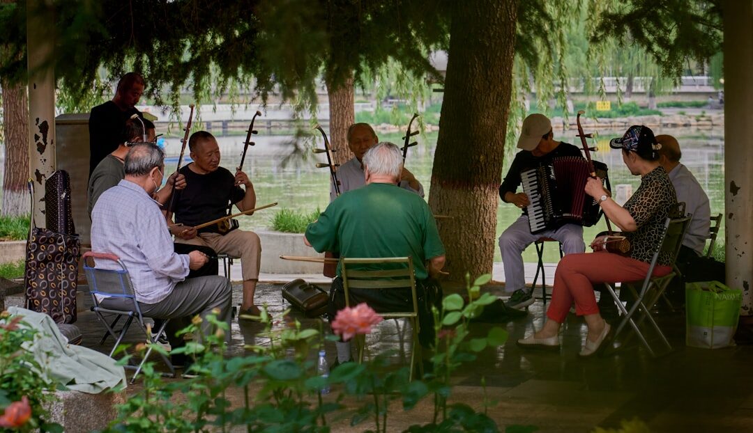 group of seniors at outdoor event