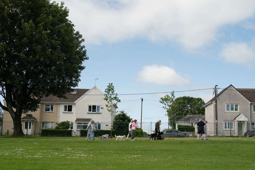 elderly couple walking in park